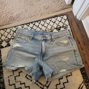GAP Light Blue Distressed Jean Shorts